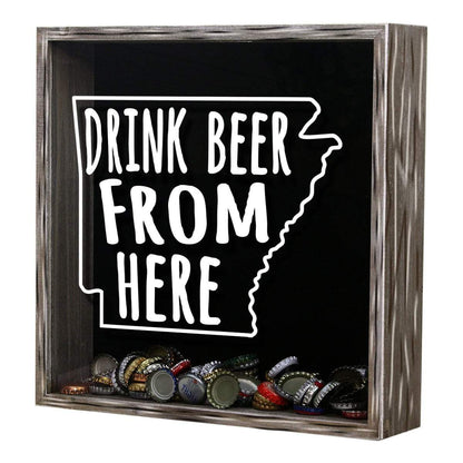 Arkansas Drink Beer From Here Beer Cap Shadow Box