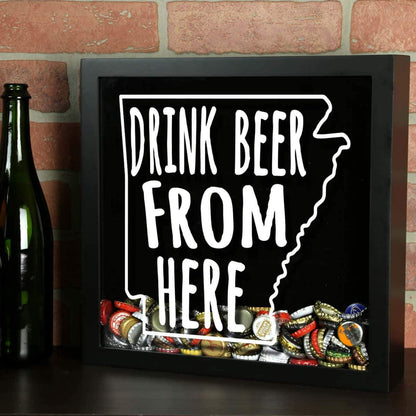 Arkansas Drink Beer From Here Beer Cap Shadow Box
