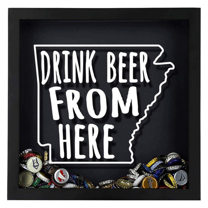 Arkansas Drink Beer From Here Beer Cap Shadow Box