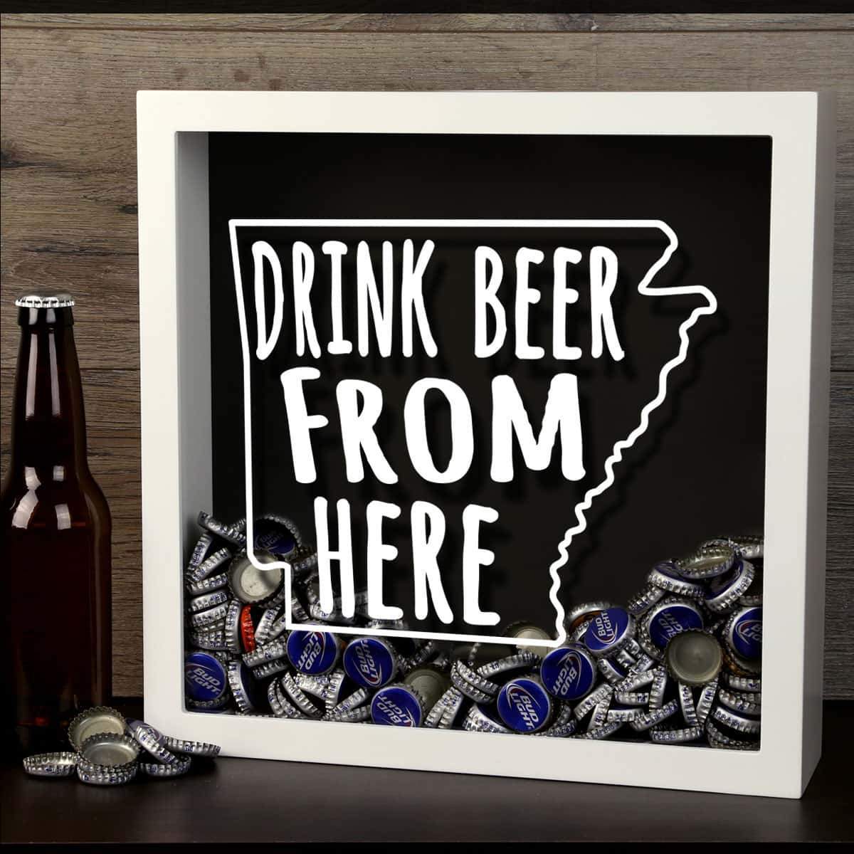 Arkansas Drink Beer From Here Beer Cap Shadow Box