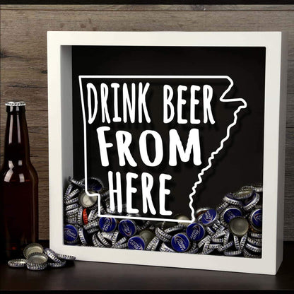 Arkansas Drink Beer From Here Beer Cap Shadow Box