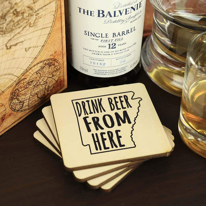 Arkansas Drink Beer From Here Coasters