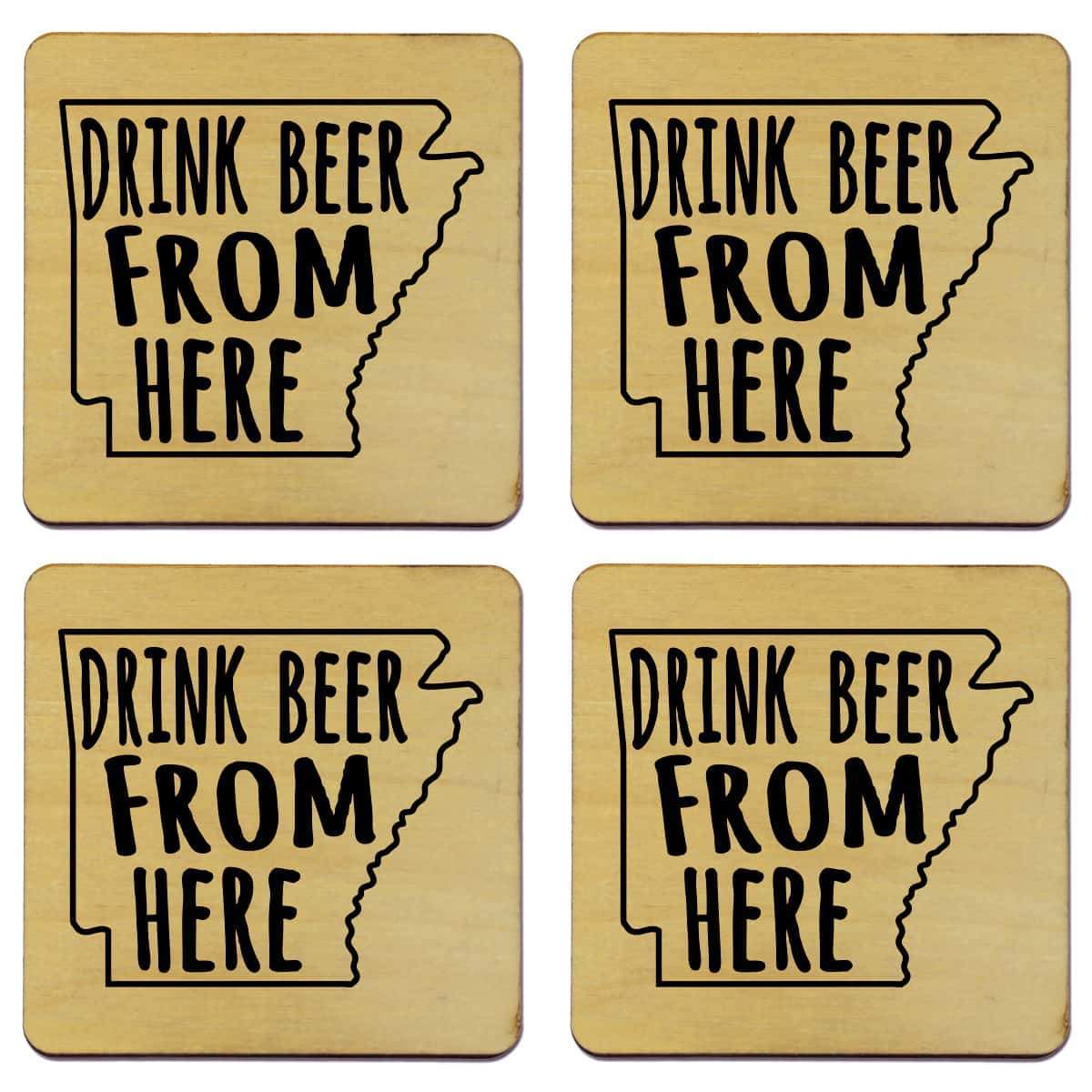 Arkansas Drink Beer From Here Coasters