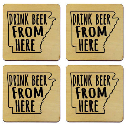 Arkansas Drink Beer From Here Coasters