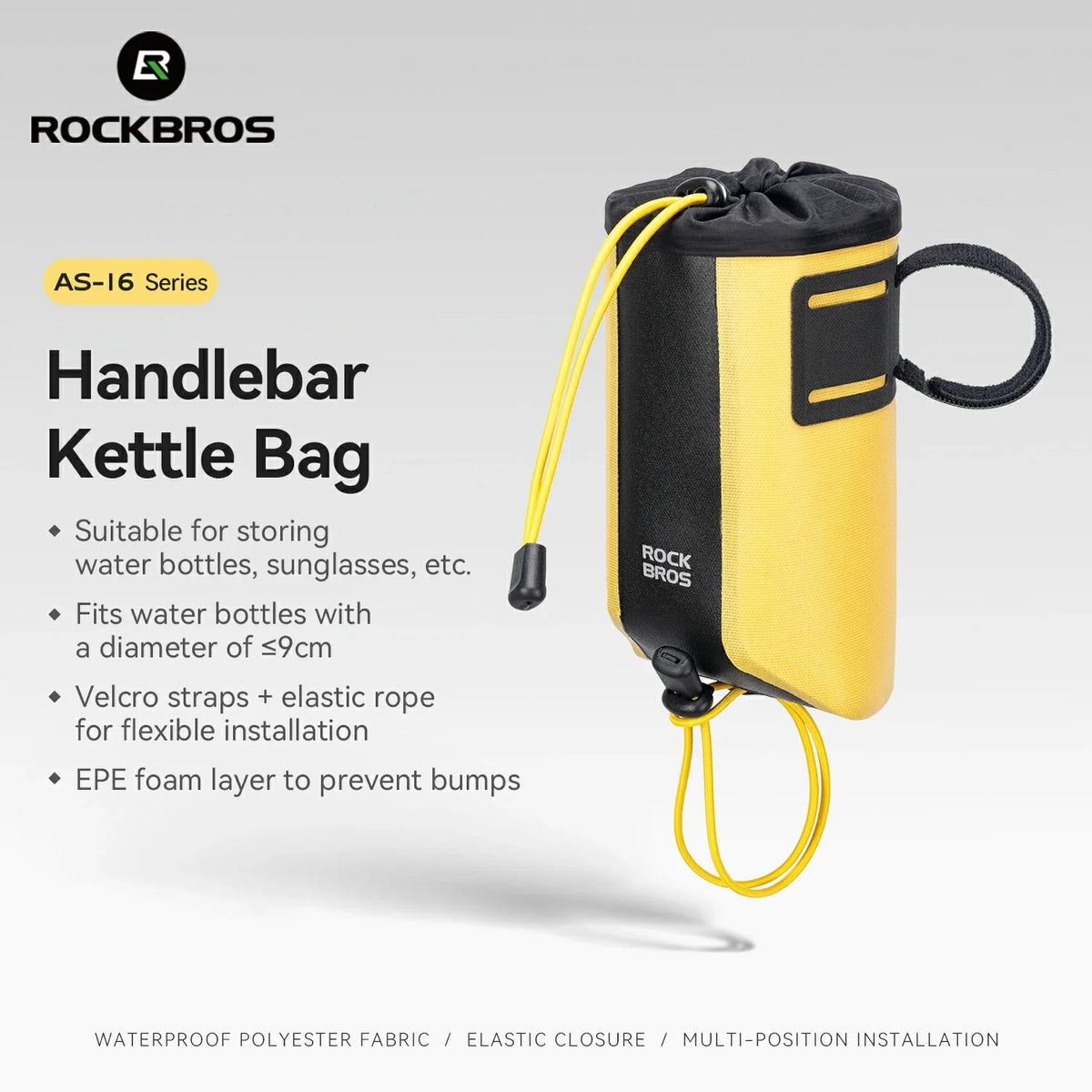 AS-162 100% Waterproof Water Bottle Handlebar Bag 1L