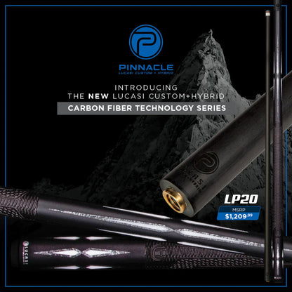 Lucasi Pinnacle LP20 Black/Imitation Bone Cue With Carbon Fiber Tech Shaft