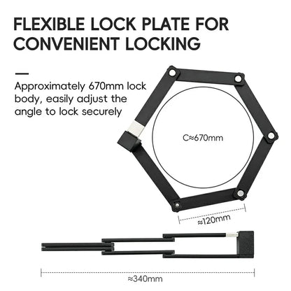 Mini Folding Bike Lock with Mount Bracket