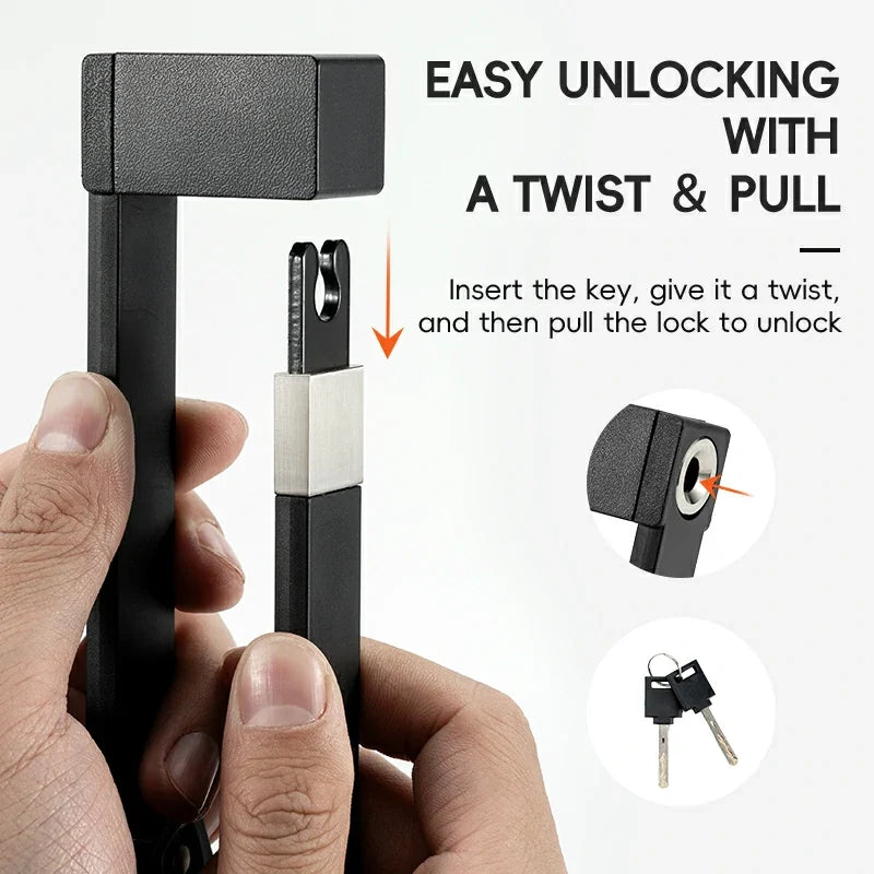 Mini Folding Bike Lock with Mount Bracket
