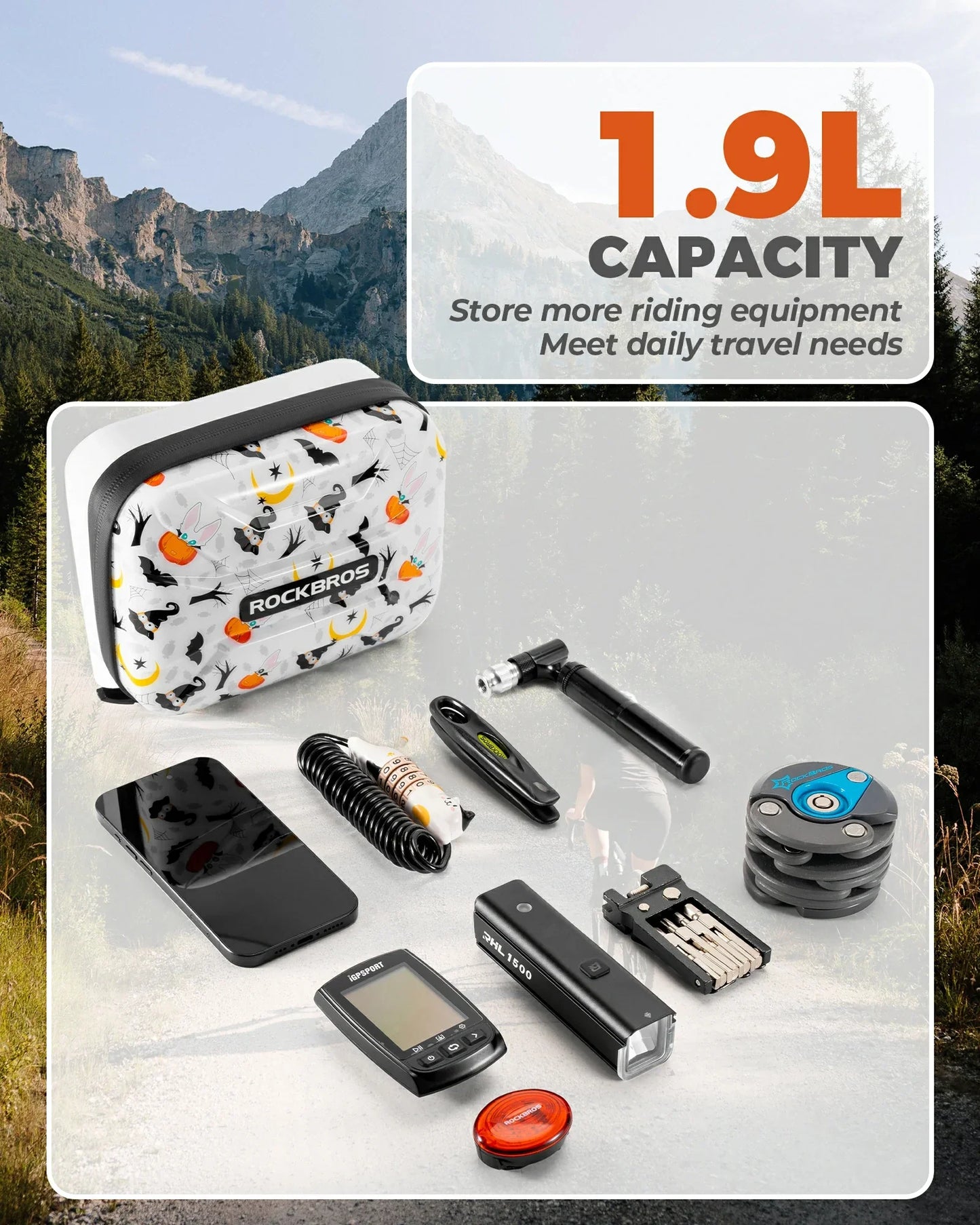 Bicycle Handlebar Bag Waterproof Hard Shell for Folding Bike
