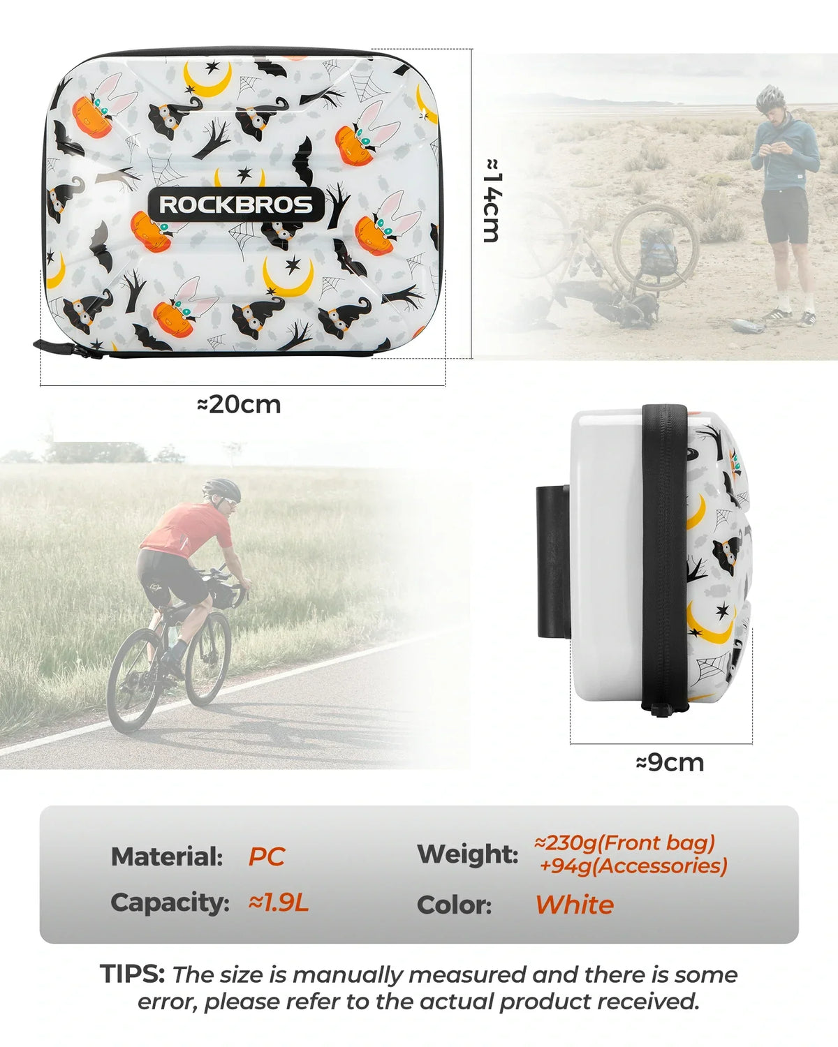 Bicycle Handlebar Bag Waterproof Hard Shell for Folding Bike