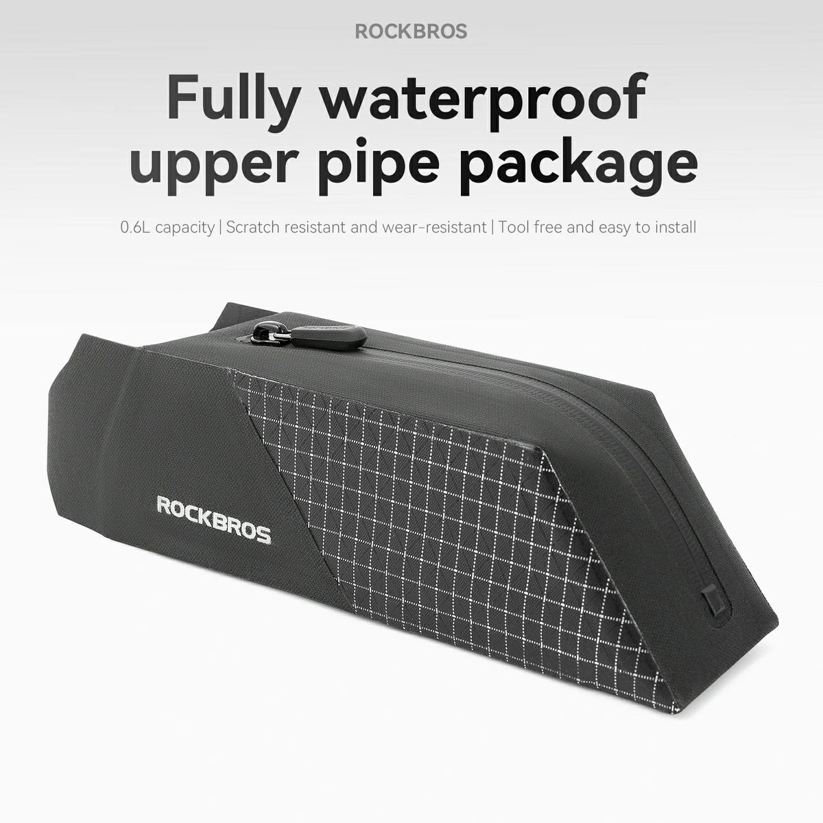 100% Waterproof Bike Frame Storage Bag Top Tube Bag 0.6L