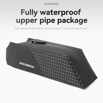 100% Waterproof Bike Frame Storage Bag Top Tube Bag 0.6L