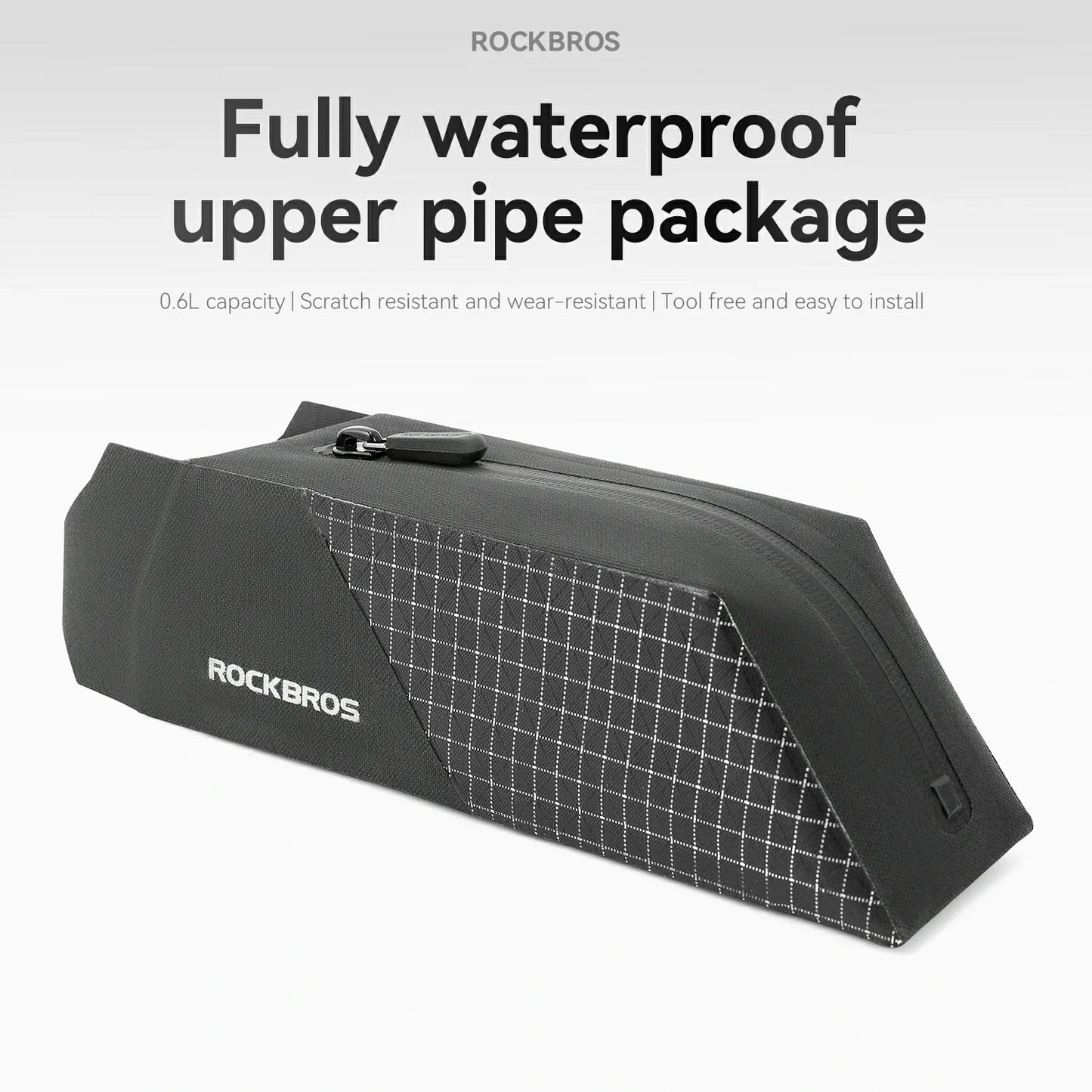 100% Waterproof Bike Frame Storage Bag Top Tube Bag 0.6L