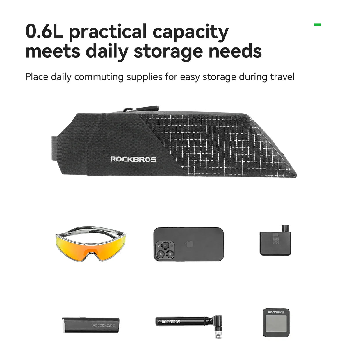 100% Waterproof Bike Frame Storage Bag Top Tube Bag 0.6L