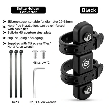 Bike Bottle Cage Adapter Converter with Silicone Strap