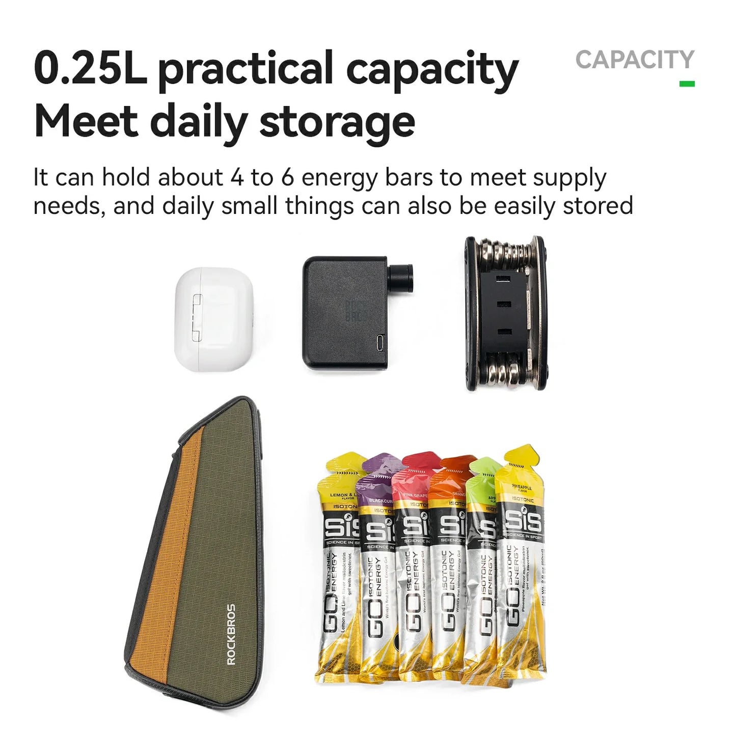 Quick Access Top Tube Bag 0.25L Bike Fuel Bag