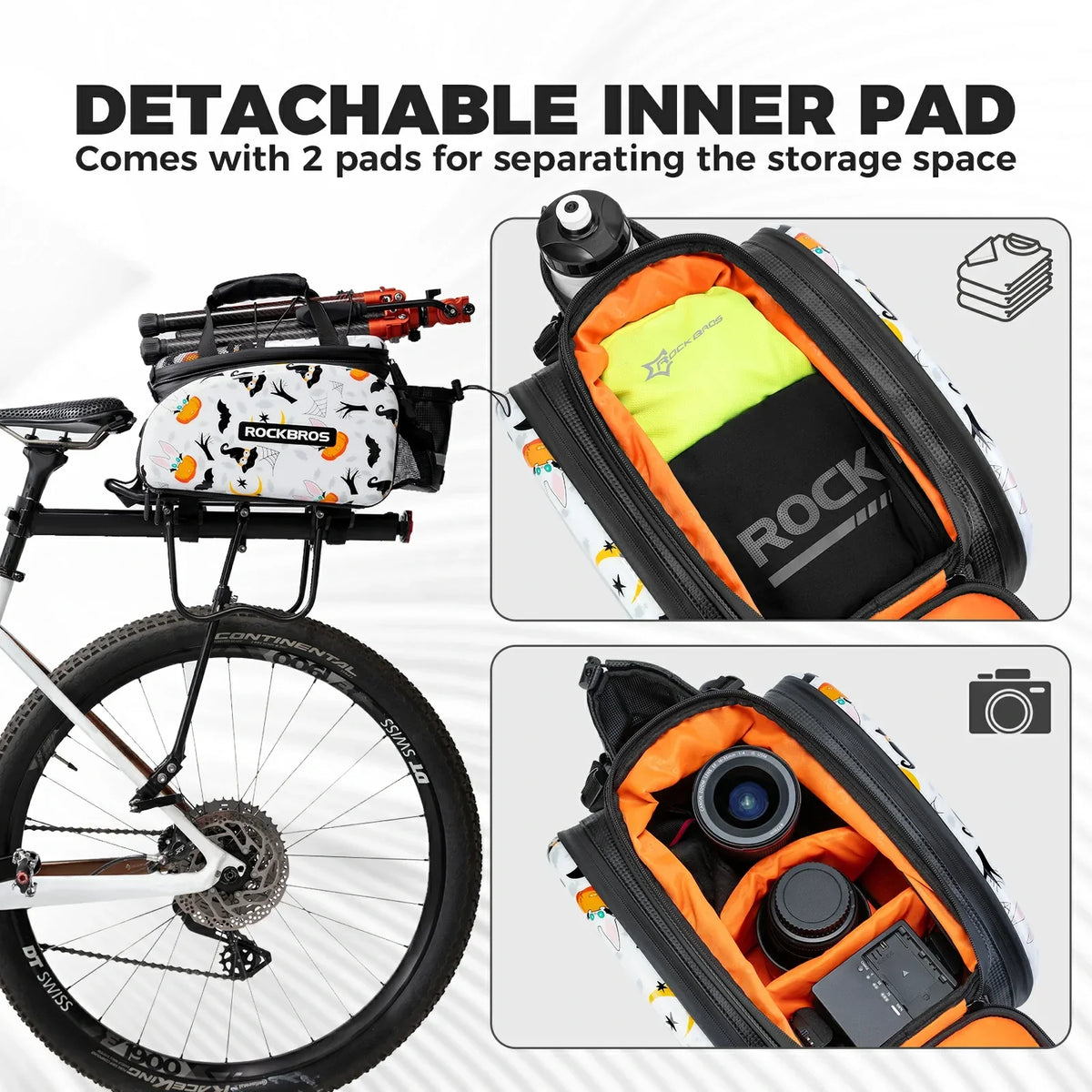 Bike Pannier Bag Double Side Storage with Rain Cover 17L-35L