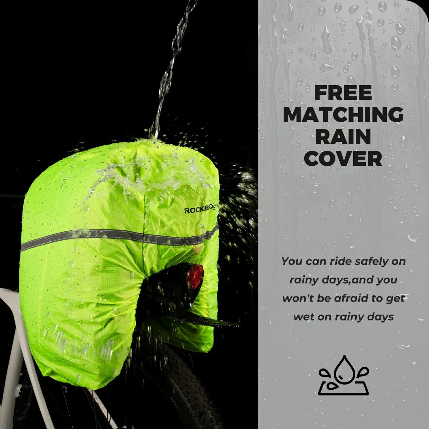 Bike Pannier Bag Double Side Storage with Rain Cover 17L-35L