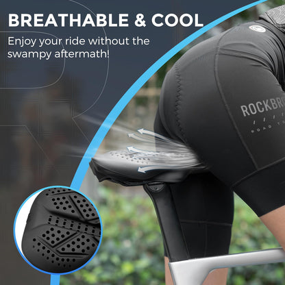 ROCKBROS Extra Soft Silicone Bike Seat Cushion – Anti-Slip, Breathable Cover