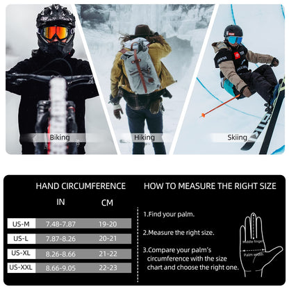ROCKBROS Winter Cycling Gloves for Men & Women, Fleece Full Finger, Touch Screen Bike Gloves