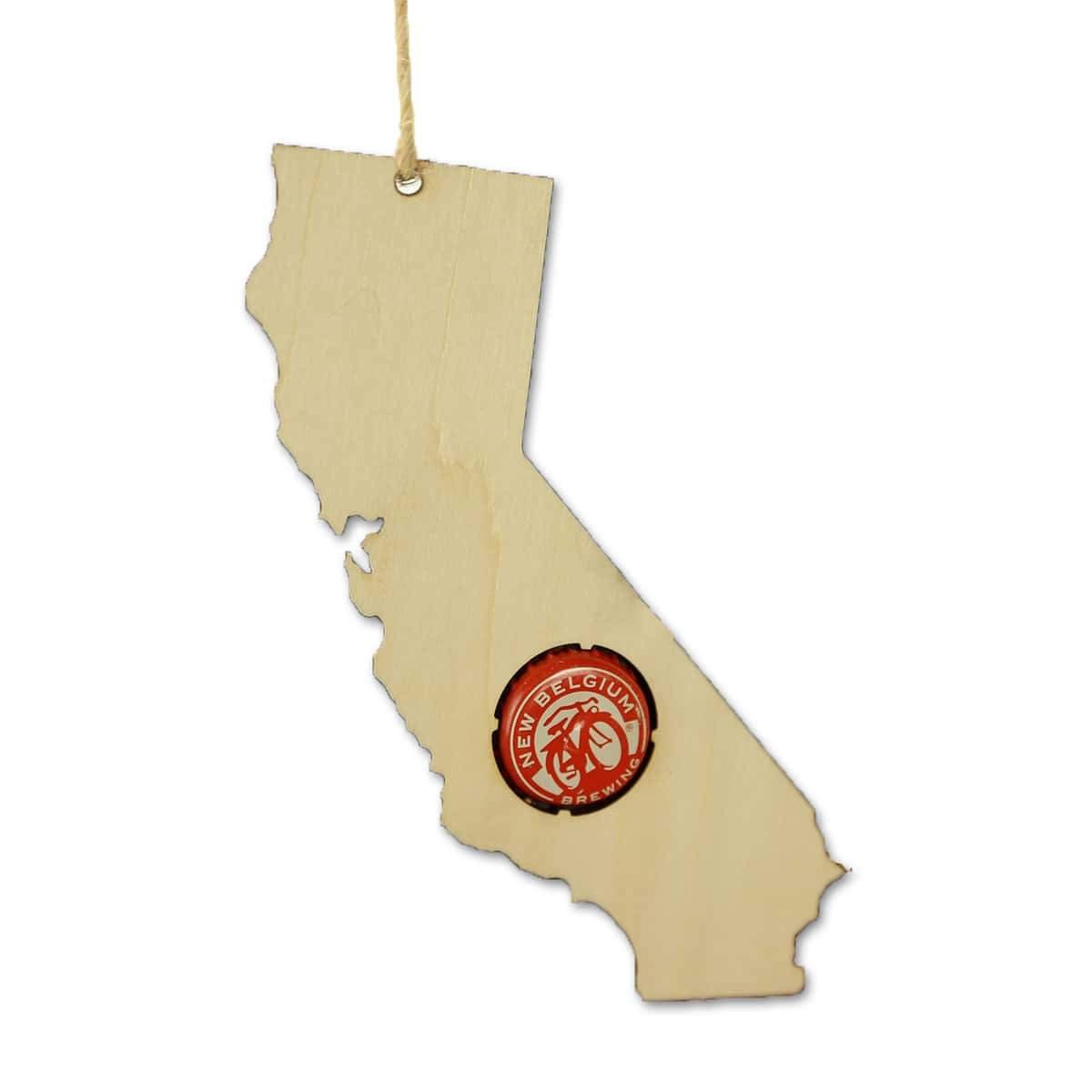 California Beer Cap Map Ornaments
