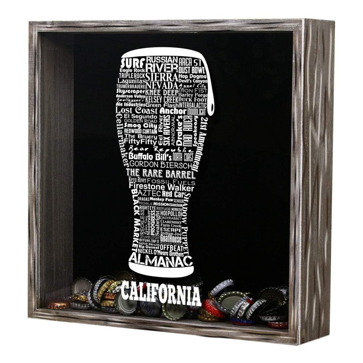 California Beer Typography Shadow Box