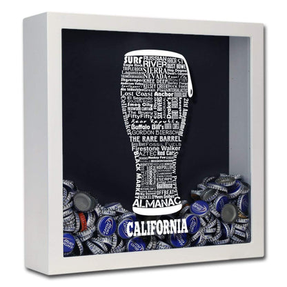 California Beer Typography Shadow Box