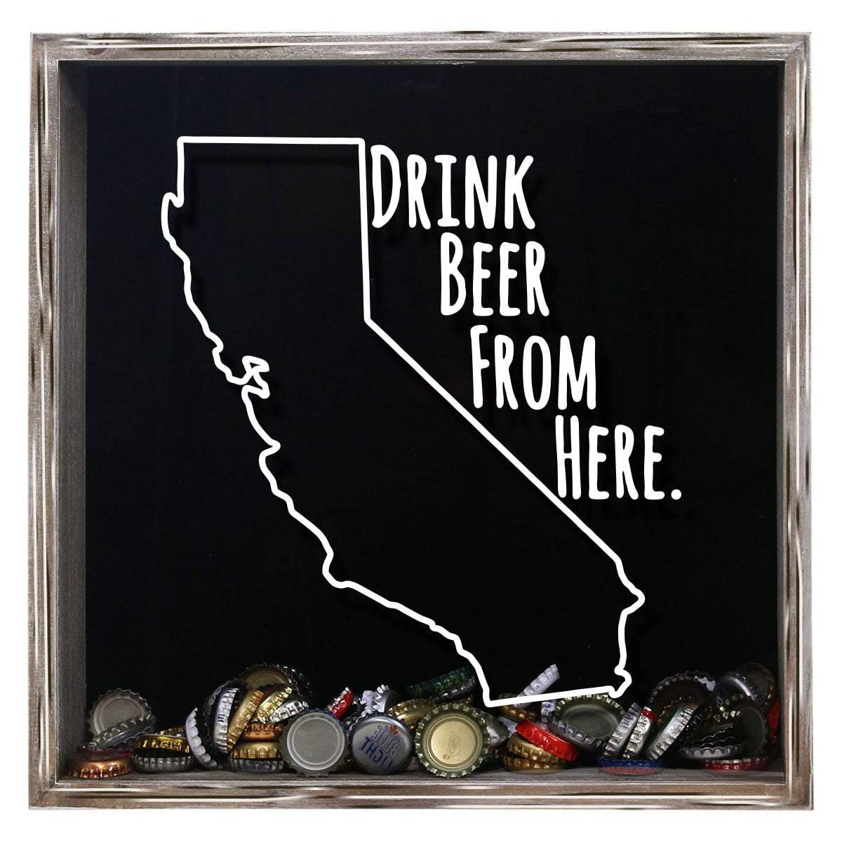 California Drink Beer From Here Beer Cap Shadow Box