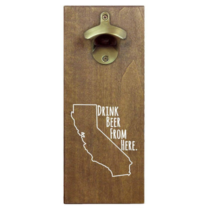 California Drink Beer From Here Cap Catching Magnetic Bottle Openers