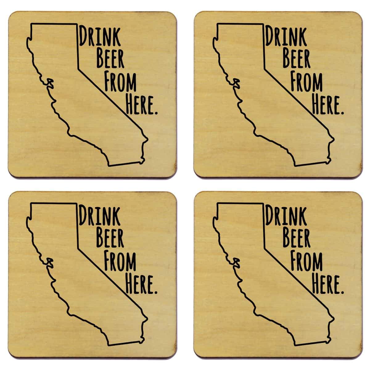 California Drink Beer From Here Coasters