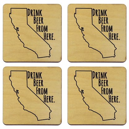 California Drink Beer From Here Coasters
