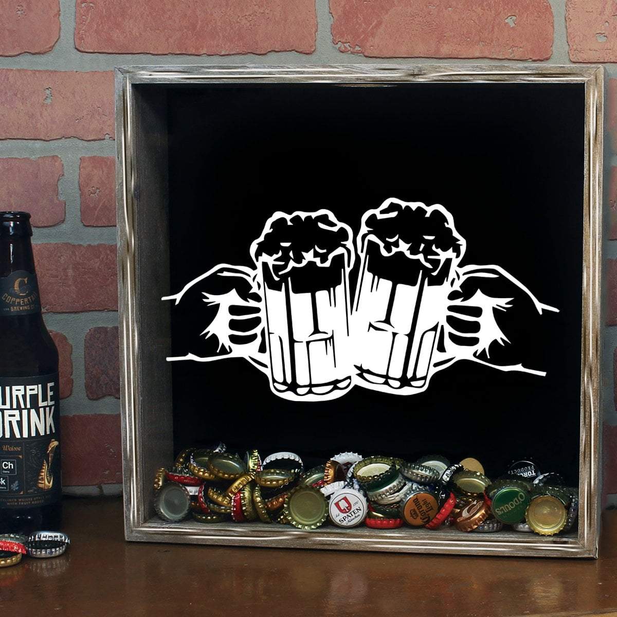 Cheers Beer Cap Shadow Box