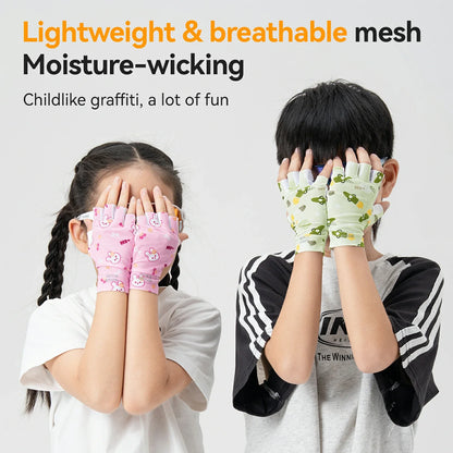 Kids Half Finger Cycling Gloves Non Slip