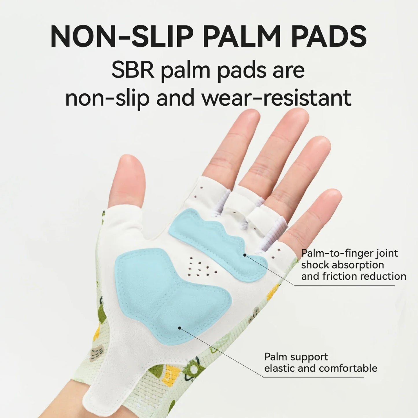 Kids Half Finger Cycling Gloves Non Slip