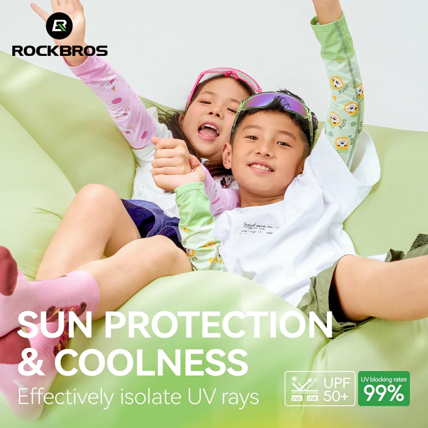 Kids Cooling Arm Sleeves Breathable Sun Protection