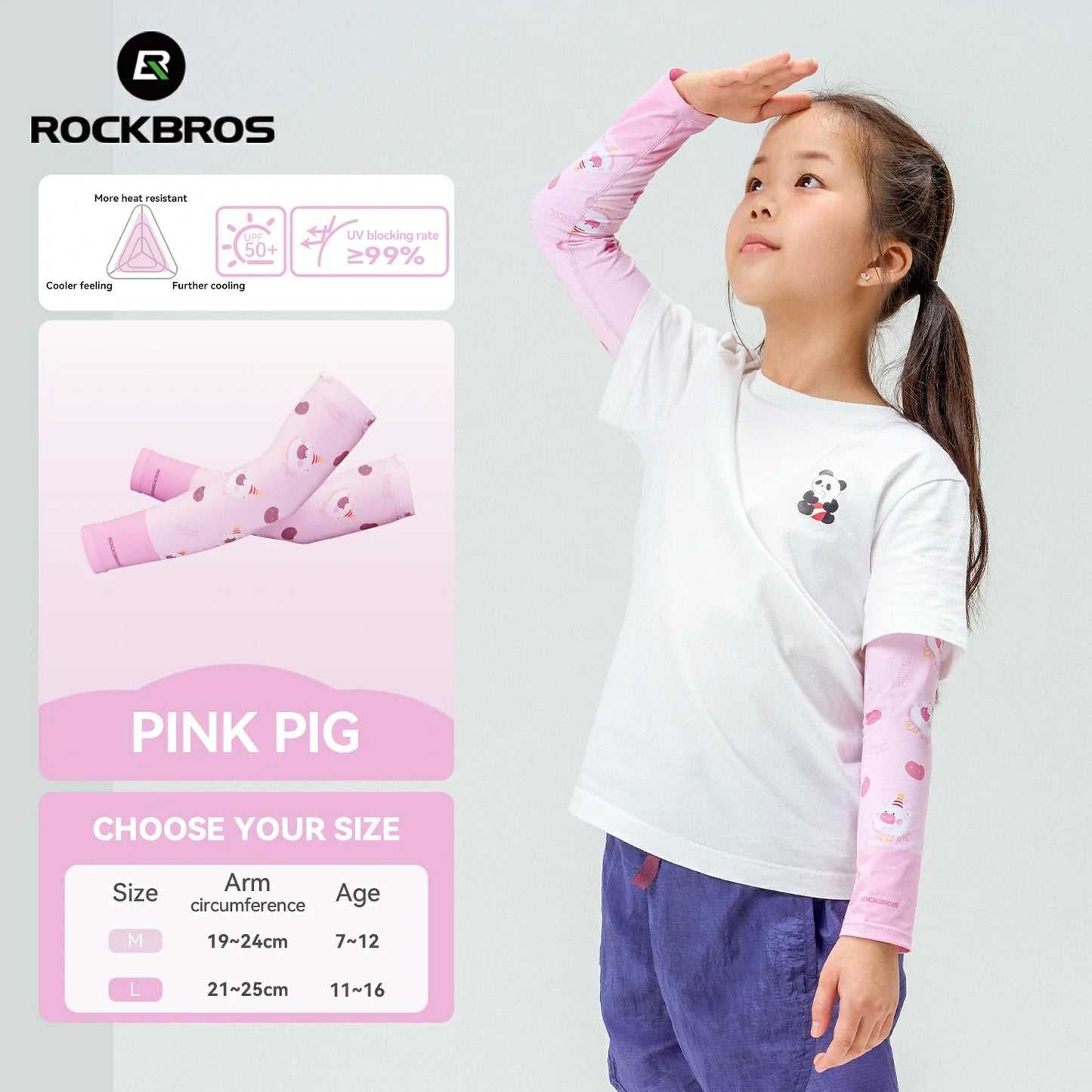 Kids Cooling Arm Sleeves Breathable Sun Protection