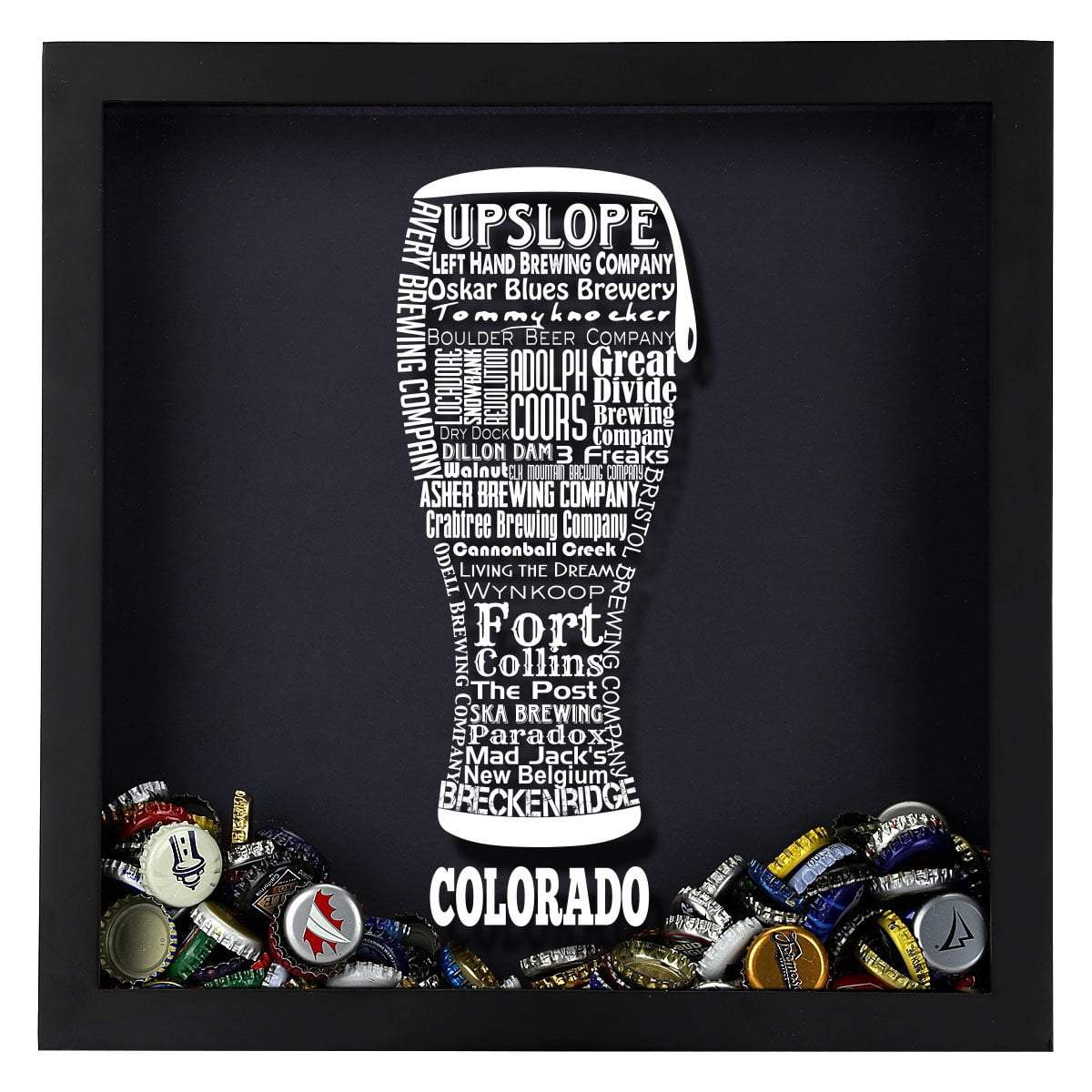 Colorado Beer Typography Shadow Box