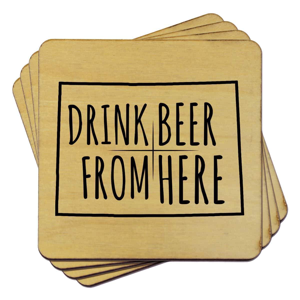 Colorado Drink Beer From Here Coasters