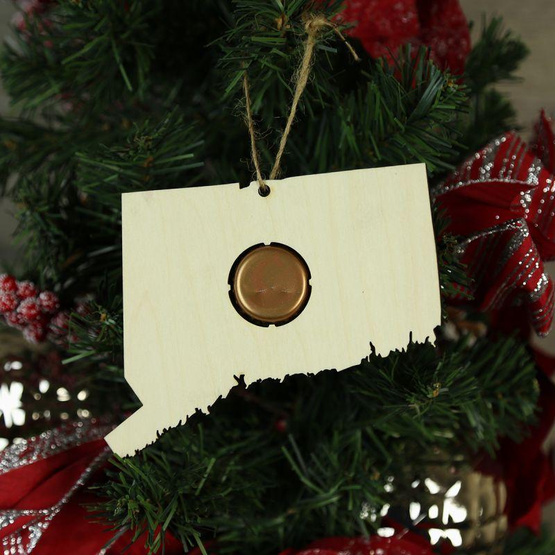 Connecticut Beer Cap Map Ornaments