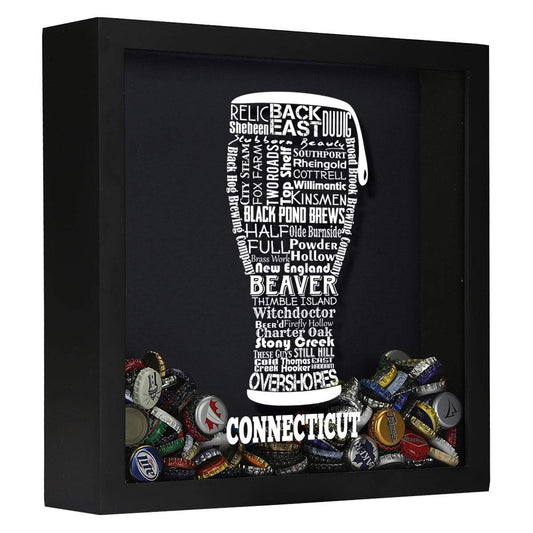 Connecticut Beer Typography Shadow Box