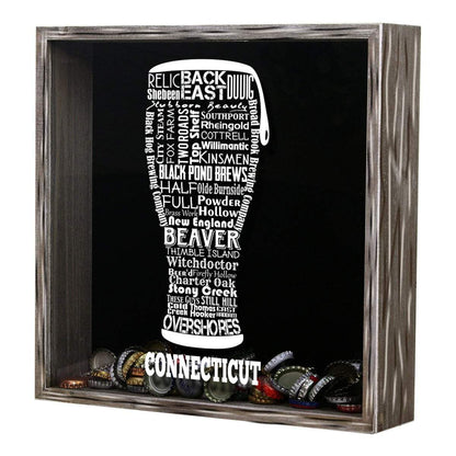 Connecticut Beer Typography Shadow Box