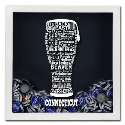 Connecticut Beer Typography Shadow Box