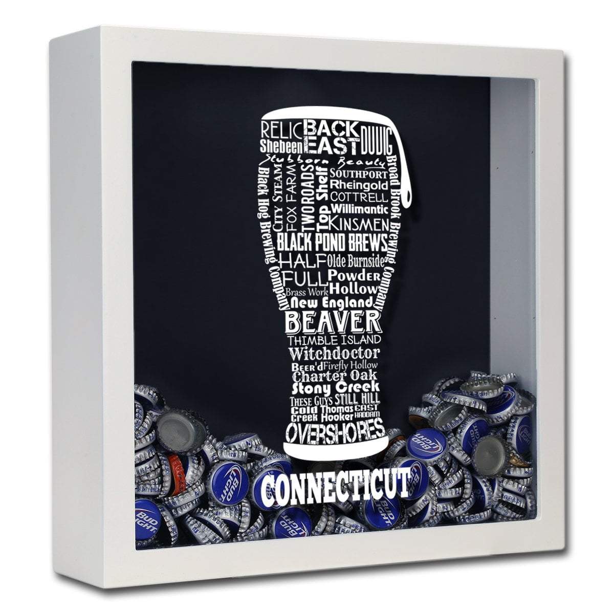 Connecticut Beer Typography Shadow Box