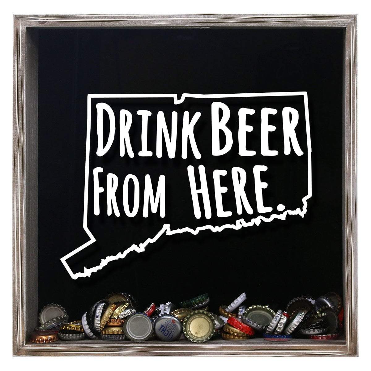 Connecticut Drink Beer From Here Beer Cap Shadow Box