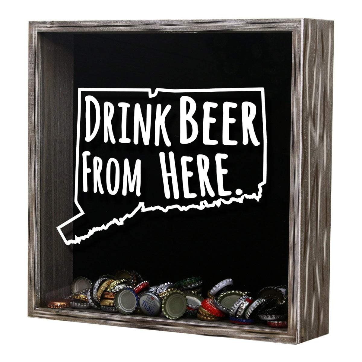 Connecticut Drink Beer From Here Beer Cap Shadow Box