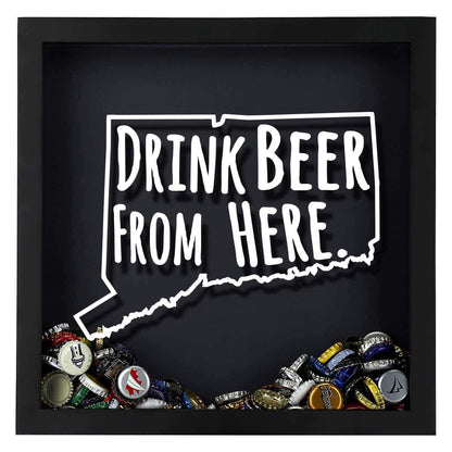 Connecticut Drink Beer From Here Beer Cap Shadow Box