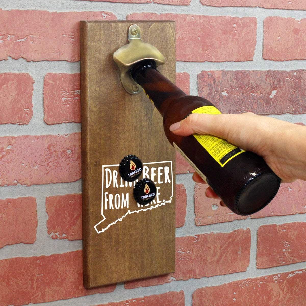 Connecticut Drink Beer From Here Cap Catching Magnetic Bottle Openers