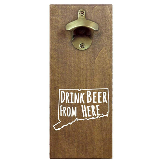 Connecticut Drink Beer From Here Cap Catching Magnetic Bottle Openers