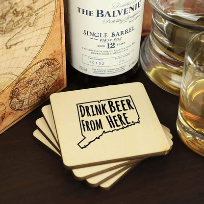 Connecticut Drink Beer From Here Coasters