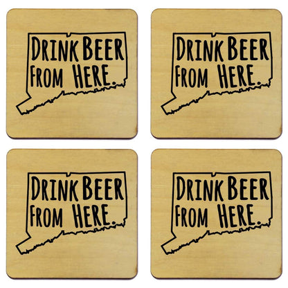 Connecticut Drink Beer From Here Coasters